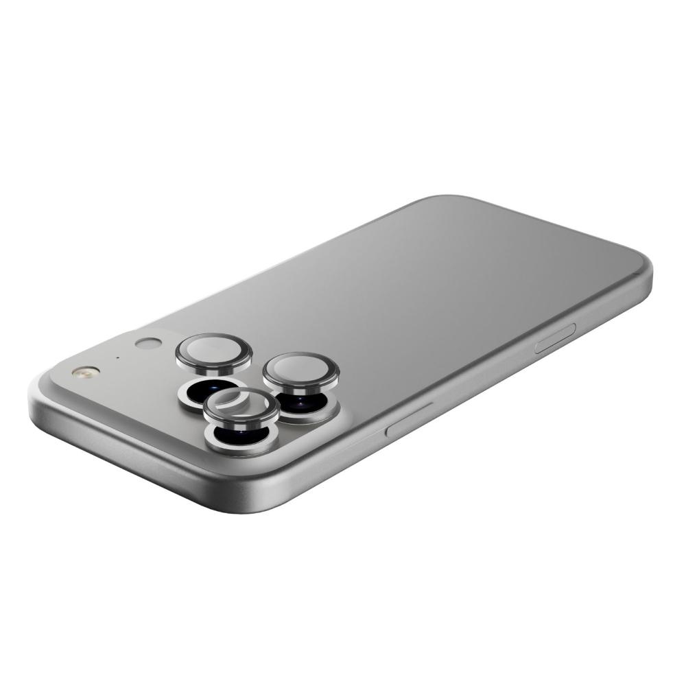 Protezione Fotocamera In Vetro Temperato E Lega Per IPhone 16E (2025) | Anello Metallico Argento | 2 Pezzi