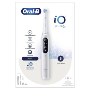 Oral-B iO 6 Spazzolino Elettrico Ricaricabile Bianco con Custodia Viaggio 1 0 863 1