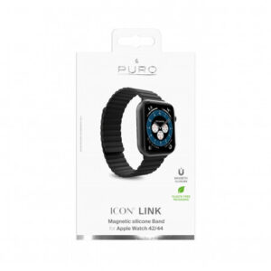 Puro Icon Link Cinturino per Apple Watch 42/44mm Nero Silicone