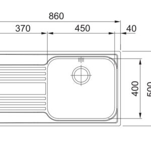 Lavello Franke RPX 611-86 LB Incasso Acciaio Inox con Gocciolatoio Sinistro 2 1 664