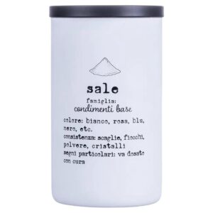 Barattolo Sale VILLA D'ESTE Identikit 1000ml Vetro Borosilicato Bianco e Nero