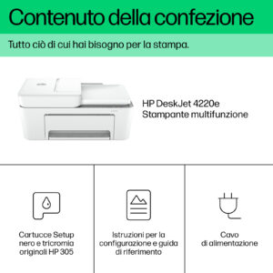 HP DeskJet 4220e Stampante Multifunzione Wireless a Colori 5 4 130