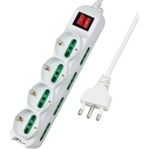 Nova Line Multipresa 2 Schuko + 4 Bivalenti con Interruttore