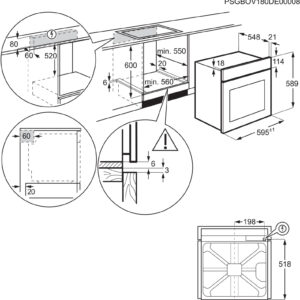 Electrolux LOC5H40X2 Forno Elettrico Multifunzione 72L Inox AquaClean 8 7 195