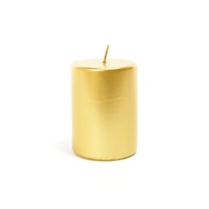 Candela pillar oro in cera Ø7Xh.10 cm - Mercury 81094MEY