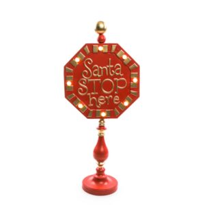 Cartello natalizio in metallo con 8 luci a batteria 3XAA 33X13Xh.76 cm - Mercury 71415MEY