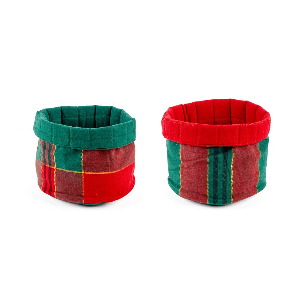 Cestino scozzese in cotone Ø17Xh.17 cm colori assortiti  - Mercury 72699MEY