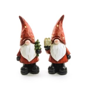 Gnomo in poliresina con luci a batteria 3XAAA 17.5X12.5Xh.38 cm design assortiti - Mercury 90894MEY