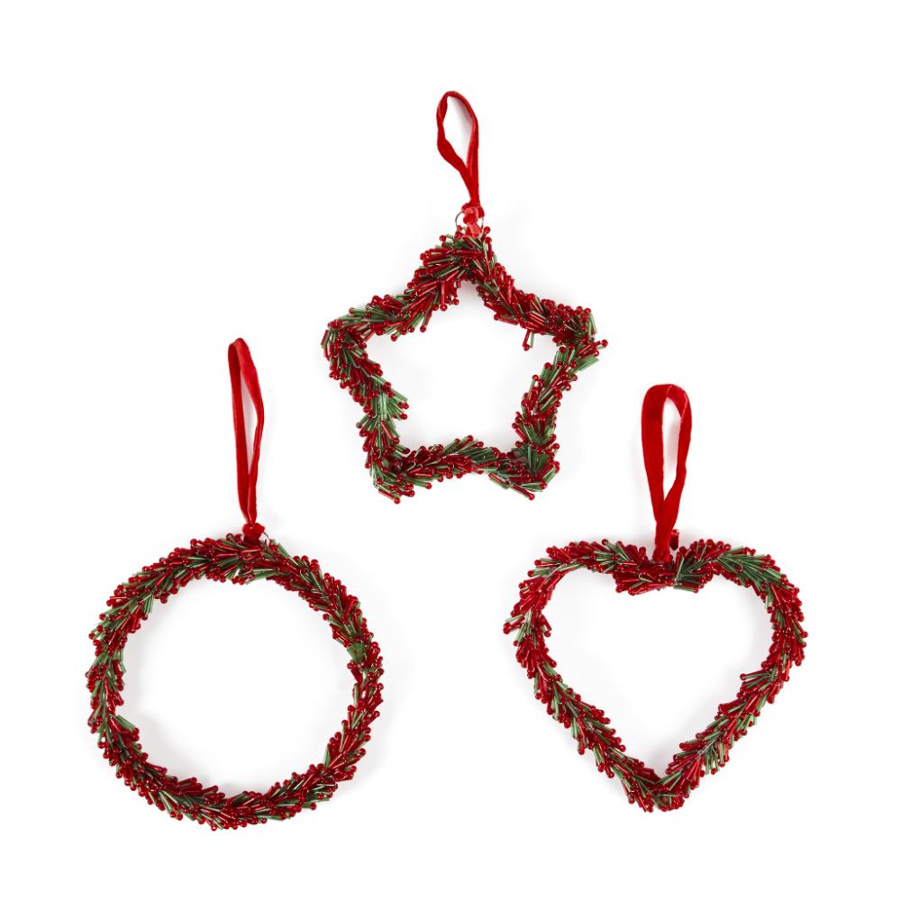 Pendente in perline 20X20 cm forme assortite - Mercury 79445MEY