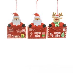 Pendente letterina Babbo Natale in pannolenci 12X16 cm design assortiti - Mercury 81410MEY