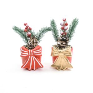 Piantina natalizia con vaso in ceramica 8X9Xh.19 cm colori assortiti - Mercury 81834MEY