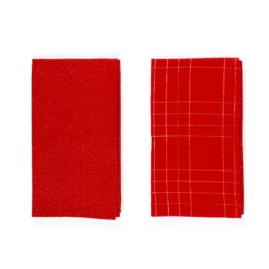 Runner rosso con lurex oro in cotone 40X140 cm design assortiti  - Mercury 72798MEY