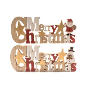 Scritta natalizia in legno 37X2Xh.15 cm assortita - Mercury 41733MEY