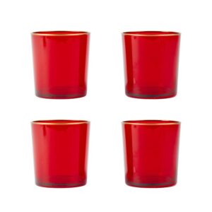 Set 4 bicchieri rosso/oro in vetro 380 ml 19X19Xh.10 cm - Mercury 81066MEY