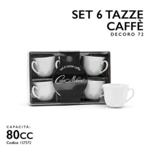 Set 6 Tazzine Caffè 80 Cc Decoro 72 Casa Milano 157572CAM