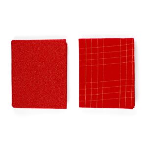 Tovaglia rossa con lurex oro in cotone 140X180 cm design assortiti  - Mercury 72774MEY