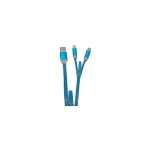 Monacor Cavo di Ricarica USB Compatibile iOS e Android Blu