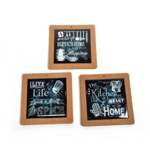 Sottopentola Mercury Ceramica e Sughero 20x20 cm - Vari Disegni