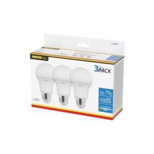 Nova Line 3 Lampade Led E27 12W 6500K Luce Fredda 3G75F