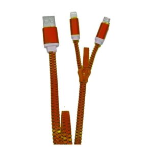 Monacor Cavo Ricarica Usb 2In1 Compatibile iOS o Android Rosso ZZACC2RS