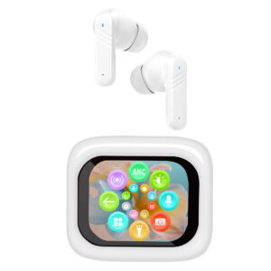 Trevi Cuffie Wireless con Traduzione AI EAR 100 AID, Display Touch, USB-C, Bianco