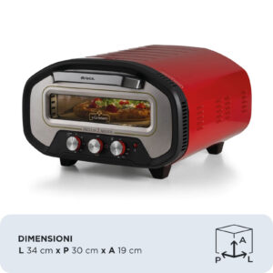 Ariete Da Gennaro 3901 Forno Pizza 2200W 430°C Pietra Refrattaria Rosso 2 1 78