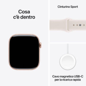 Apple Watch Series 11 GPS 46mm Alluminio Oro Rosa con Band Rosa 8 7 15