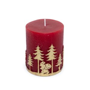 Candela pillar rossa in cera 272 gr Ø7Xh.8.5 cm - Mercury 73399MEY