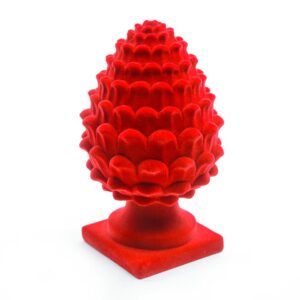 Pigna da appoggio floccata in poliresina 13X13Xh.23 cm - Mercury 77646MEY