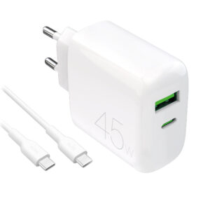 Caricabatterie Universale 45W Puro USB-C USB-A Bianco