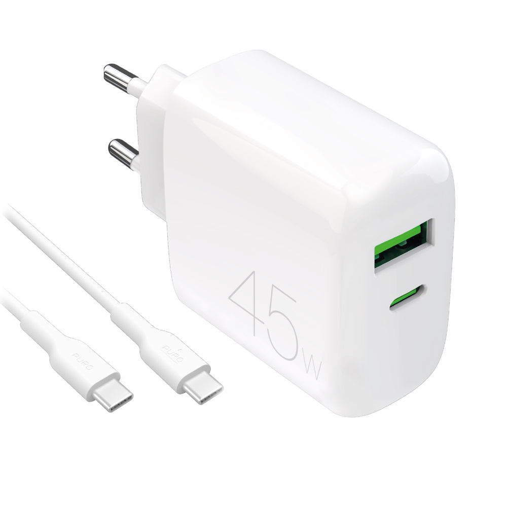Caricabatterie Universale 45W Puro USB-C USB-A Bianco 1 0 27