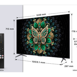 Tcl Smart TV 55 Pollici QD-MiniLED 4K 55C69K Google TV Metallico 144Hz 2 1 138