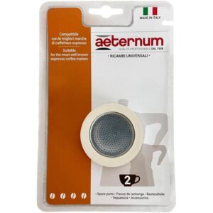 Caffettiera Aeternum Ricambi 2 Tazze con 2 Guarnizioni e 1 Piastrina