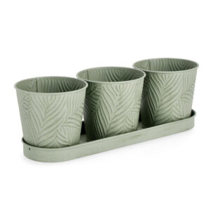 Bizzotto Set di 3 Vasi Benji To Salvia