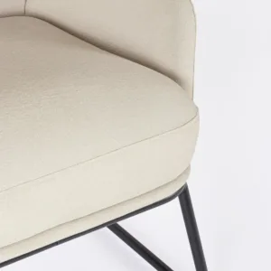 Bizzotto Poltrona Ophelia con Gambe a Slitta in Metallo e Tessuto Beige 5 0733494 PM2 1