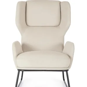 Bizzotto Poltrona Ophelia con Gambe a Slitta in Metallo e Tessuto Beige 3 0733494 TF1 1