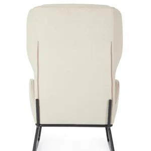 Bizzotto Poltrona Ophelia con Gambe a Slitta in Metallo e Tessuto Beige 2 0733494 TF2