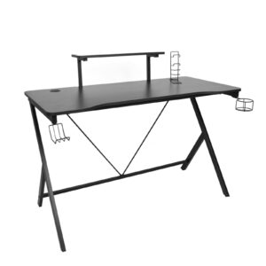 Tavolo Gaming Xtreme Seven con Accessori Portacuffie Portabicchiere Nero 120x60