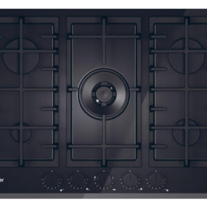Haier HAVG75TBBP Piano Cottura a Gas 75 cm 5 Zone Vetro Nero Da Incasso
