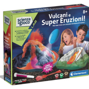 Clementoni Scienza e Gioco Lab Vulcani e Super Eruzioni 19354 Laboratorio Scientifico Fluorescente 8 Anni Made in Italy