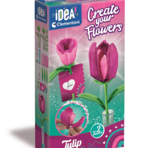 Clementoni 18878 Kit Creativo Fiori Tulipano da Assemblare e Decorare 8+ Anni Made in Italy