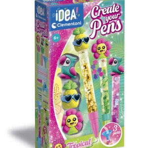 Clementoni 18790 Kit Creativo Laboratorio Penne Personalizzabili Stile Tropicale 6+ Anni Multicolore