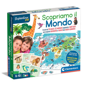 Clementoni Sapientino Più 16597 Puzzle Planisfero Educativo Geografia 124 Pezzi 6-10 Anni Made in Italy