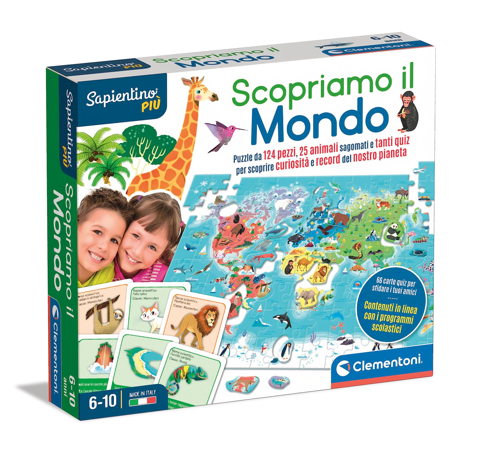 Clementoni Sapientino Più 16597 Puzzle Planisfero Educativo Geografia 124 Pezzi 6-10 Anni Made in Italy 1 0 162