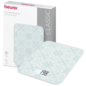 Beurer KS 19 Bilancia da cucina digitale 5 kg 1 g vetro touch LCD design vintage