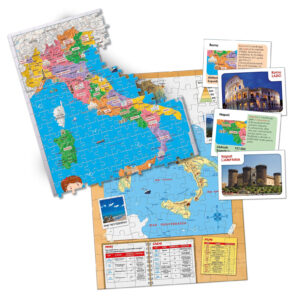 Clementoni Sapientino Più Scopriamo l'Italia 16594 Puzzle 104 Pezzi Fronte-Retro e Gioco di Carte Educativo Geografia 6-10 Anni 3 1 154