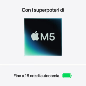 Apple MacBook Air 13" chip M5 10-core CPU 10-core GPU 16GB 1TB SSD Mezzanotte 3 1 73