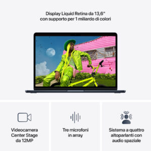 Apple MacBook Air 13" chip M5 10-core CPU 10-core GPU 16GB 1TB SSD Mezzanotte 4 2 67