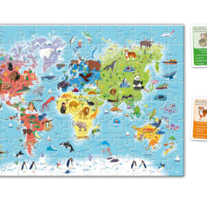 Clementoni Sapientino Più 16597 Puzzle Planisfero Educativo Geografia 124 Pezzi 6-10 Anni Made in Italy 5 3 130