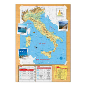 Clementoni Sapientino Più Scopriamo l'Italia 16594 Puzzle 104 Pezzi Fronte-Retro e Gioco di Carte Educativo Geografia 6-10 Anni 7 5 106